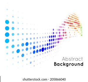 Abstract color vector background on white. Halftone style