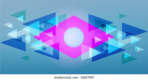 Abstract color vector background from triangle