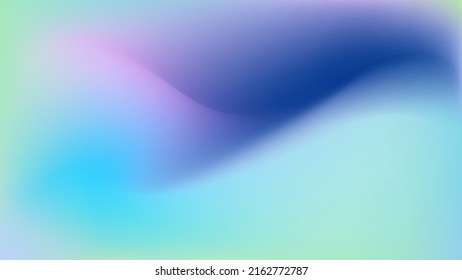 Abstract color vector banner. Blurred wavy fresh gradient background. Pastel pink, blue, mint smooth spots. Neutral Liquid stains banner with place for your text. Vector fold backdrop illustration