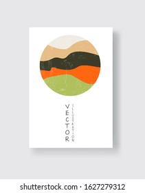 Abstract color vector banner. Retro style circle design element.