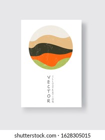Abstract color vector banner. Retro style circle design element.