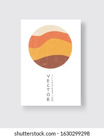 Abstract color vector banner. Retro style circle design element.