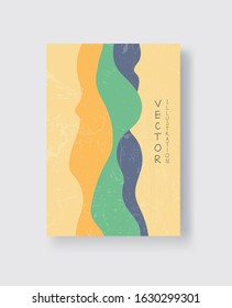 Abstract color vector banner. Retro style design element.