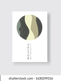 Abstract color vector banner. Retro style circle design element.
