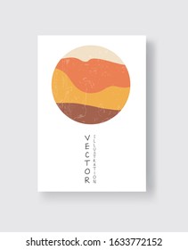 Abstract color vector banner. Retro style circle design element.