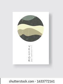 Abstract color vector banner. Retro style circle design element.