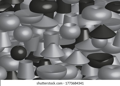 Abstraktes Farbvolumen Formen 3D-Illustrationsmuster