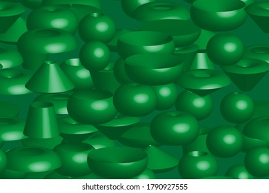 Abstract Color Volume Shapes 3D Seamless Illustration