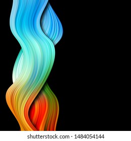 
Abstract color wave background acrylic paint stream