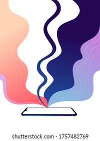 Abstrakte Farbwelle für Hintergrund, Vektorgrafik auf weißem Hintergrund