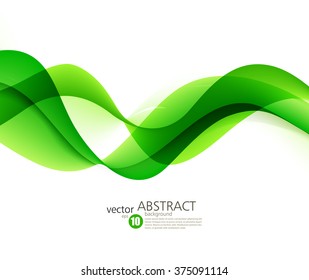 Abstract color wave background. Abstract green wavy lines.  Colorful vector background