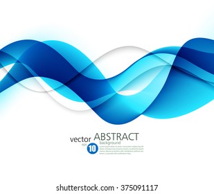 Abstract color wave background. Abstract smooth color wave vector. Curve flow blue motion illustration