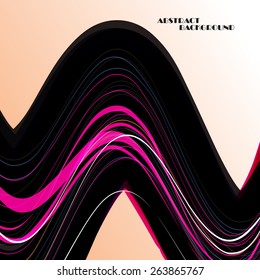 Abstract color wave background, vector art Illustration