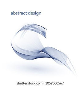 Abstract color wave design element. Blue wave.