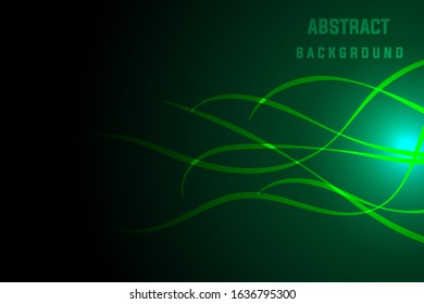 Abstract color wave design element. green wave.