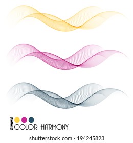 Abstract color wave design element