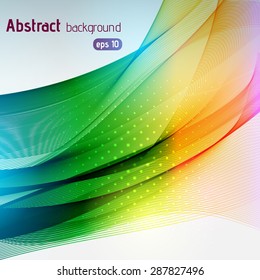 Abstract color wave design element, vector illustration