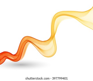 Abstract color wave design element. Orange wave.