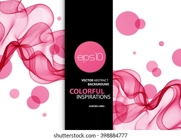 Abstract color wave design element. Pink wave background