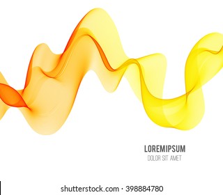 Abstract color wave design element. Orange and yellow wave background