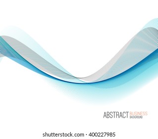 Abstract color wave design element. Blue wave. 