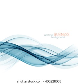 Abstract color wave design element. Blue wave.