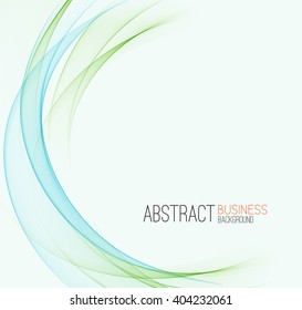 Abstract color wave design element. Blue and green wave