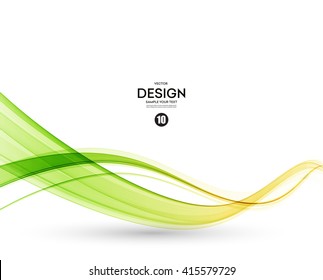 Abstract color wave design element. Yellow and green wave