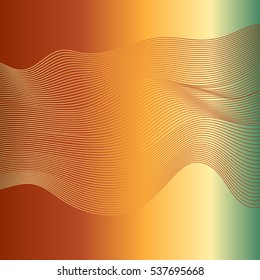 Abstract color wave design element. Colorful vector background. Blended gradient lines.