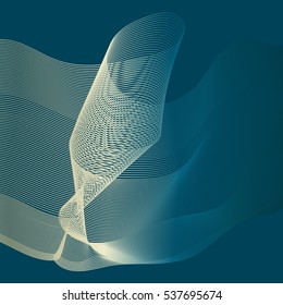 Abstract color wave design element. Colorful vector background. Blended gradient lines.