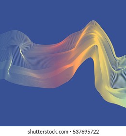 Abstract color wave design element. Colorful vector background. Blended gradient lines.