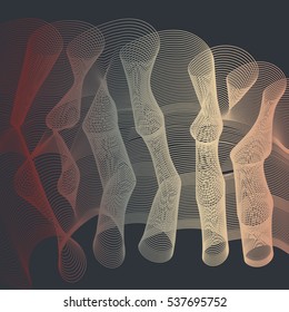 Abstract color wave design element. Colorful vector background. Blended gradient lines.