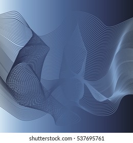 Abstract color wave design element. Colorful vector background. Blended gradient lines.