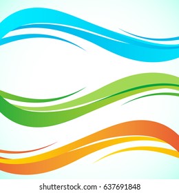 Abstract color wave design element. Smooth dynamic soft style on light background.