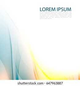Abstract color wave design element with orange lighting effect. Blue wave.
