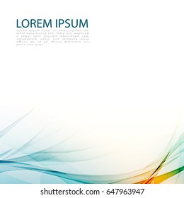 Abstract color wave design element with orange lighting effect. Blue wave.