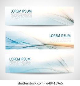 Abstract color wave design element with orange lighting effect. Blue line and wave.