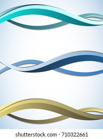 Abstract color wave design element. Smooth dynamic soft style on light background. Vector.
