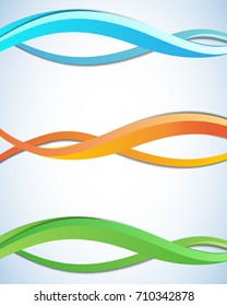 Abstract color wave design element. Smooth dynamic soft style on light background. Vector illustration