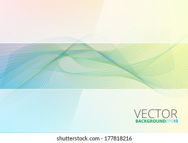 Abstract color wave lines  design vector background with copy space