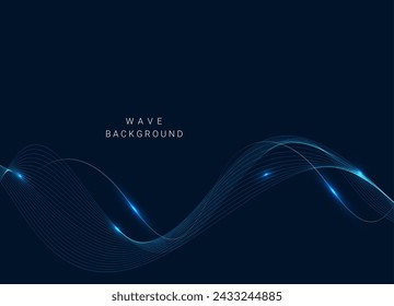 Abstract color wave lines elegant vector illustration background vector