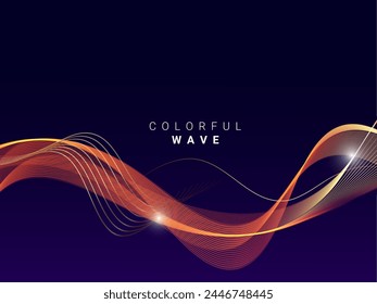 Abstract color wave lines elegant vector illustration background vector