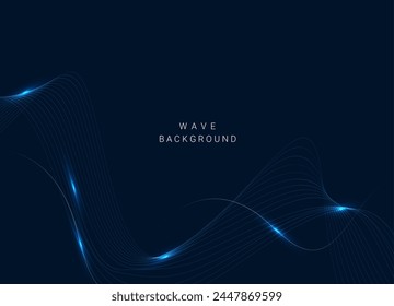 Abstract color wave lines elegant vector illustration background vector