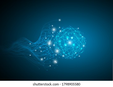 Abstract color wave network connection concept Vector eps 10