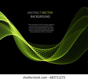 Abstract color wave on a black background