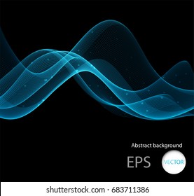 Abstract color wave on a black background