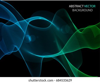 Abstract color wave on a black background