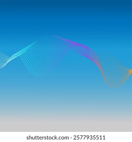 Abstract, color wave, on a sky, blue background, Vector illustration EPS10