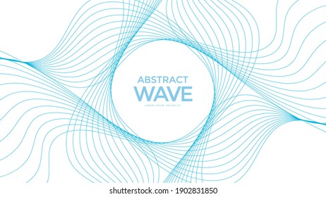 Abstract color wave pattern. Isolated wavy lines background. Vector