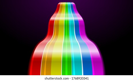 Abstract Color Wave Rainbow Line 
On Black Background Vector Design Style
